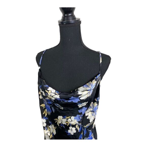 #307 SOCIALITE Floral Satin Slip Dress - Picture 6 of 10